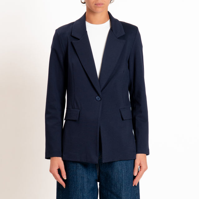 Zeroassoluto-Giacca JENNY punto milano con spalline - blu