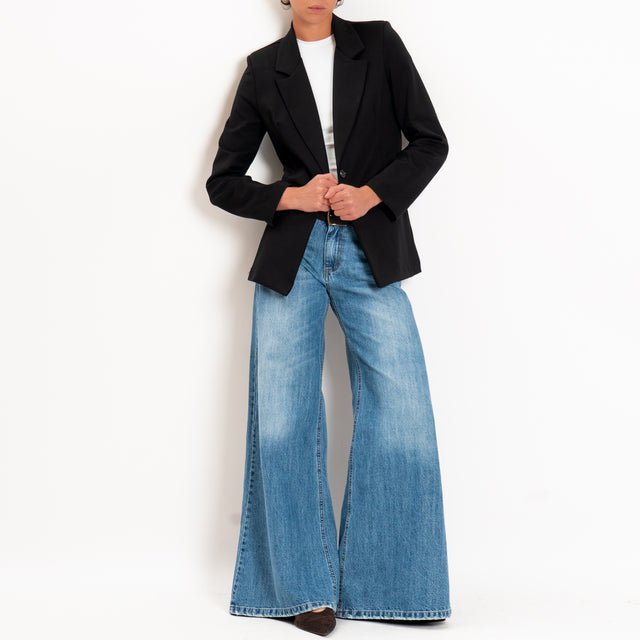 Zeroassoluto-Giacca JENNY punto milano con spalline - nero