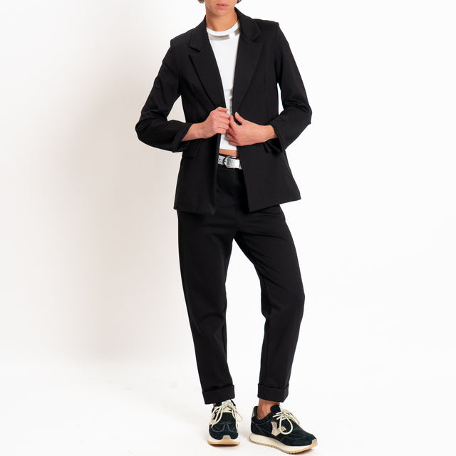Zeroassoluto-Giacca JENNY punto milano con spalline - nero