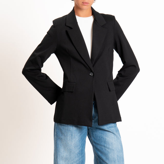 Zeroassoluto-Giacca JENNY punto milano con spalline - nero