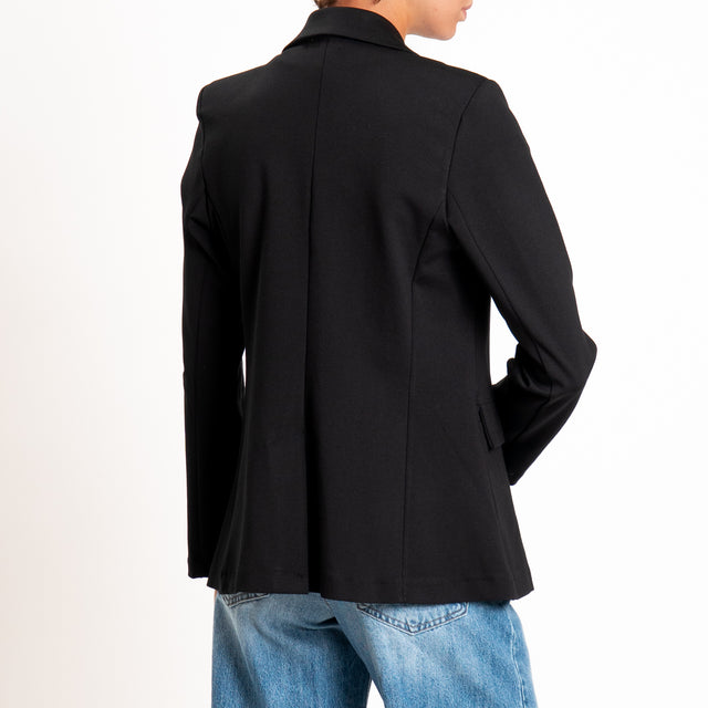 Zeroassoluto-Giacca JENNY punto milano con spalline - nero