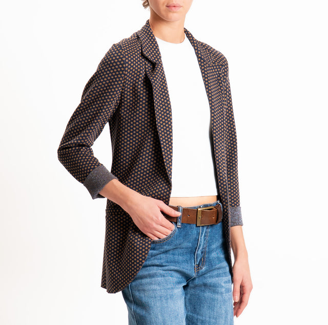 Zeroassoluto-Giacca JIN elasticizzata - geometrica blu/biscotto/jeans
