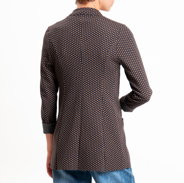 Zeroassoluto-Giacca JIN elasticizzata - geometrica blu/biscotto/jeans