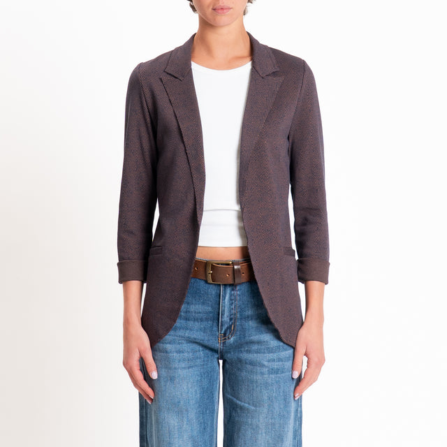 Zeroassoluto-Giacca JIN elasticizzata - resca blu/cuoio