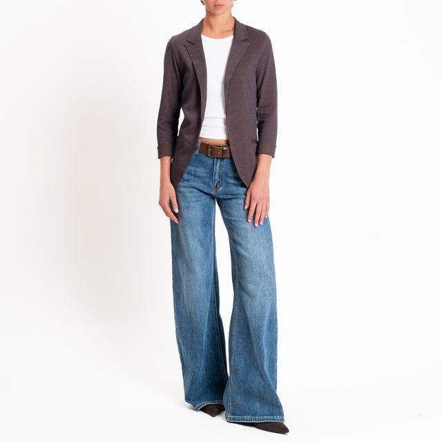 Zeroassoluto-Giacca JIN elasticizzata - resca blu/cuoio