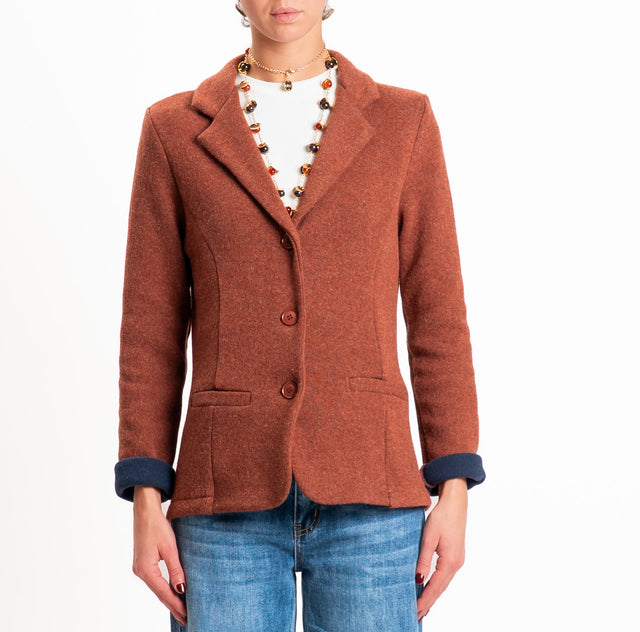 Zeroassoluto-Giacca JOY tessuto in maglia - coccio/blu