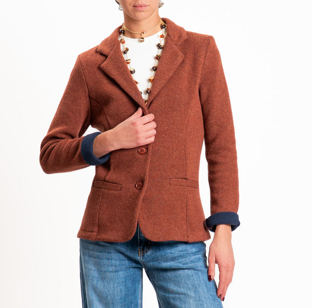 Zeroassoluto-Giacca JOY tessuto in maglia - coccio/blu