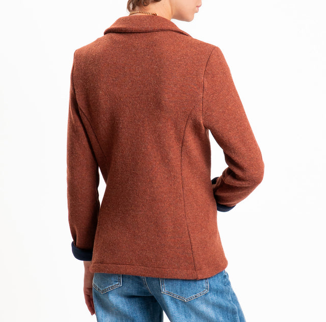 Zeroassoluto-Giacca JOY tessuto in maglia - coccio/blu