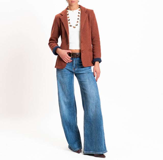 Zeroassoluto-Giacca JOY tessuto in maglia - coccio/blu