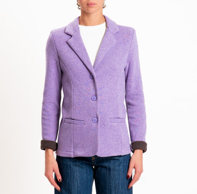 Zeroassoluto-Giacca JOY tessuto in maglia - glicine/moro