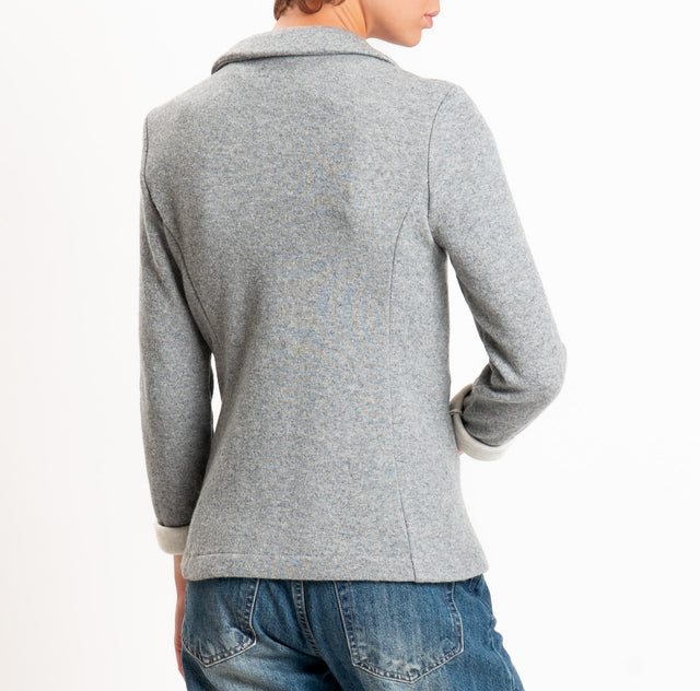 Zeroassoluto-Giacca JOY tessuto in maglia - grigio melange/panna