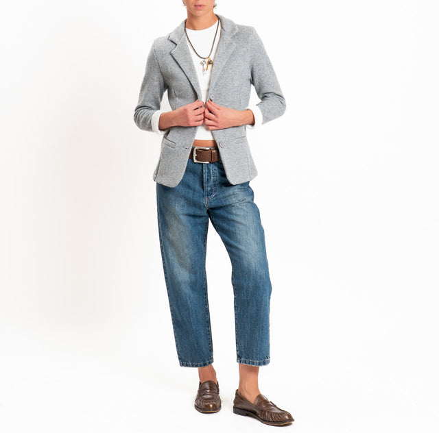 Zeroassoluto-Giacca JOY tessuto in maglia - grigio melange/panna
