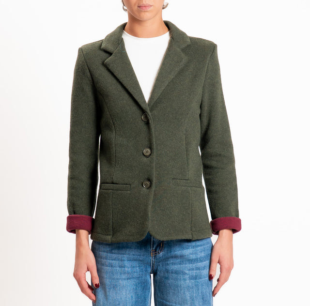 Zeroassoluto-Giacca JOY tessuto in maglia - militare/vino