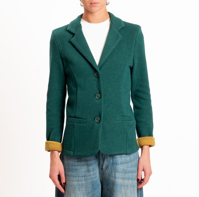 Zeroassoluto-Giacca JOY tessuto in maglia - verde bottiglia/olio