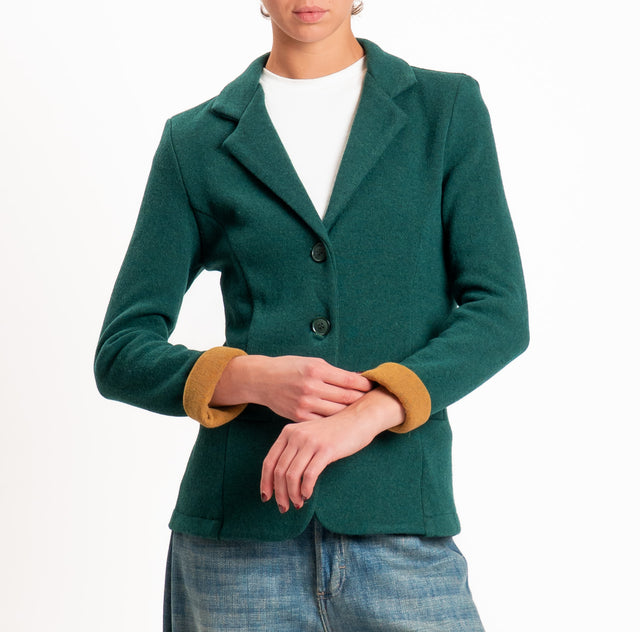 Zeroassoluto-Giacca JOY tessuto in maglia - verde bottiglia/olio