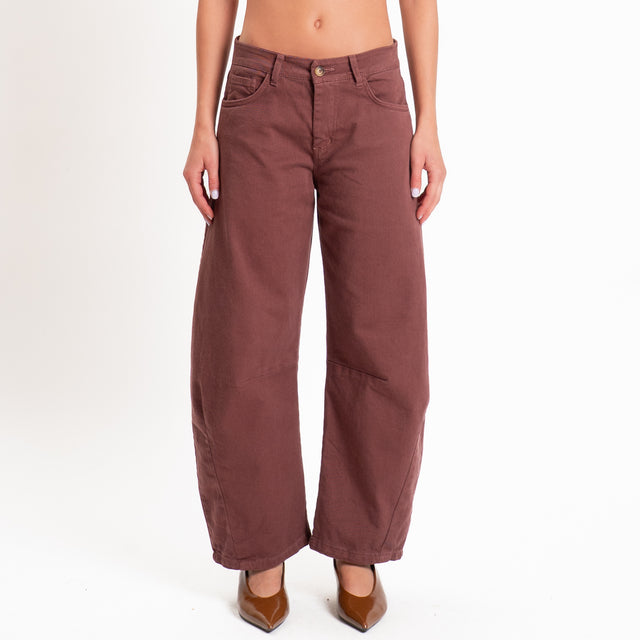 Zeroassoluto-Pantalone LIBY barrel drill cotone - dusty rose