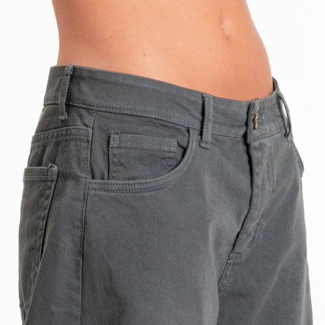 Zeroassoluto-Pantalone LIBY barrel drill cotone - piombo