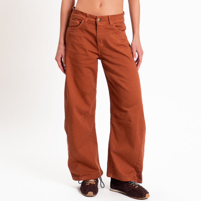 Zeroassoluto-Pantalone LIBY barrel drill cotone - rust