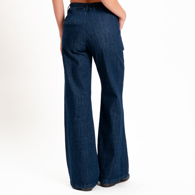 Zeroassoluto-Pantalone LILLY palazzo tela jeans - denim