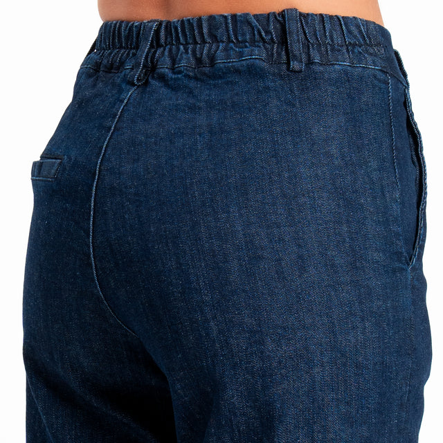 Zeroassoluto-Pantalone LILLY palazzo tela jeans - denim