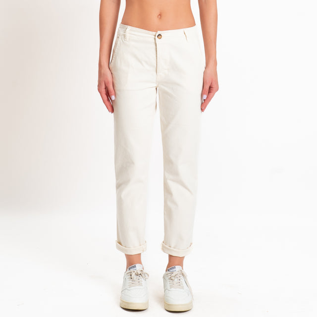 Zeroassoluto-Pantalone LOIS chino elasticizzato - burro