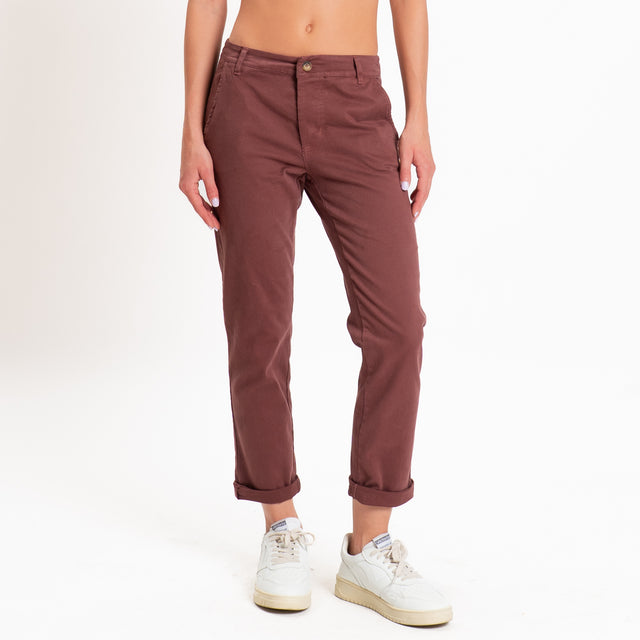 Zeroassoluto-Pantalone LOIS chino elasticizzato - dusty rose