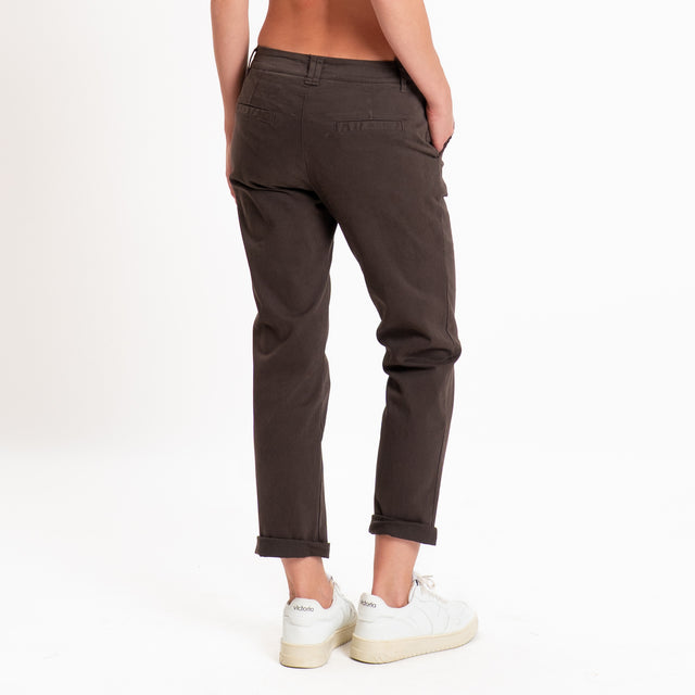 Zeroassoluto-Pantalone LOIS chino elasticizzato - moro