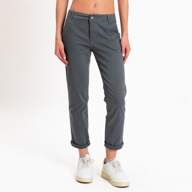 Zeroassoluto-Pantalone LOIS chino elasticizzato - piombo