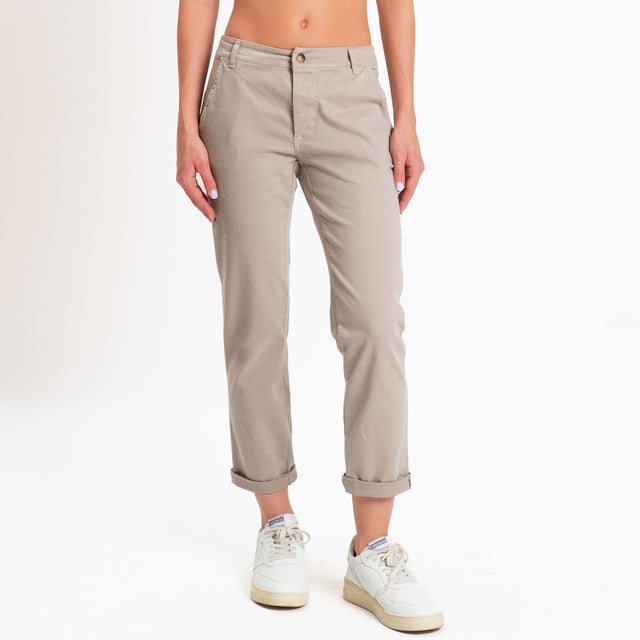 Zeroassoluto-Pantalone LOIS chino elasticizzato - stone