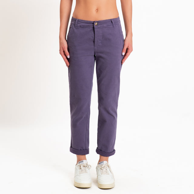 Zeroassoluto-Pantalone LOIS chino elasticizzato - uva