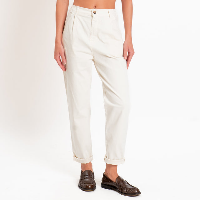 Zeroassoluto-Pantalone LOLA elastico dietro - burro