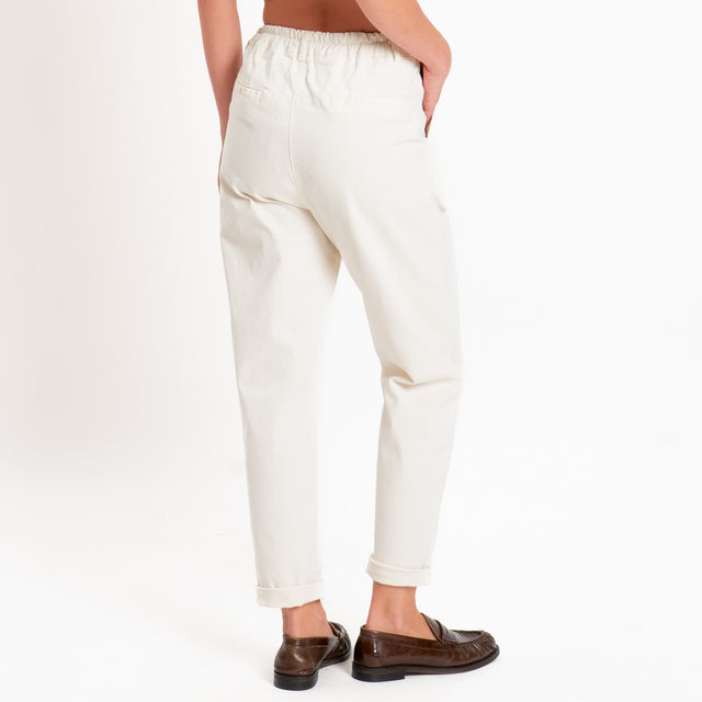 Zeroassoluto-Pantalone LOLA elastico dietro - burro