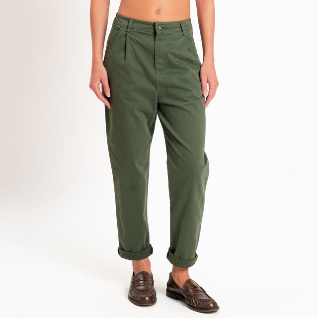 Zeroassoluto-Pantalone LOLA elastico dietro - militare