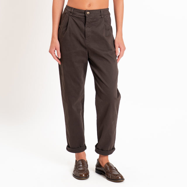 Zeroassoluto-Pantalone LOLA elastico dietro - moro