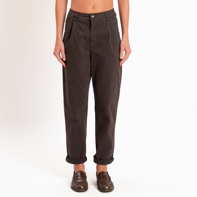 Zeroassoluto-Pantalone LOLA elastico dietro - moro