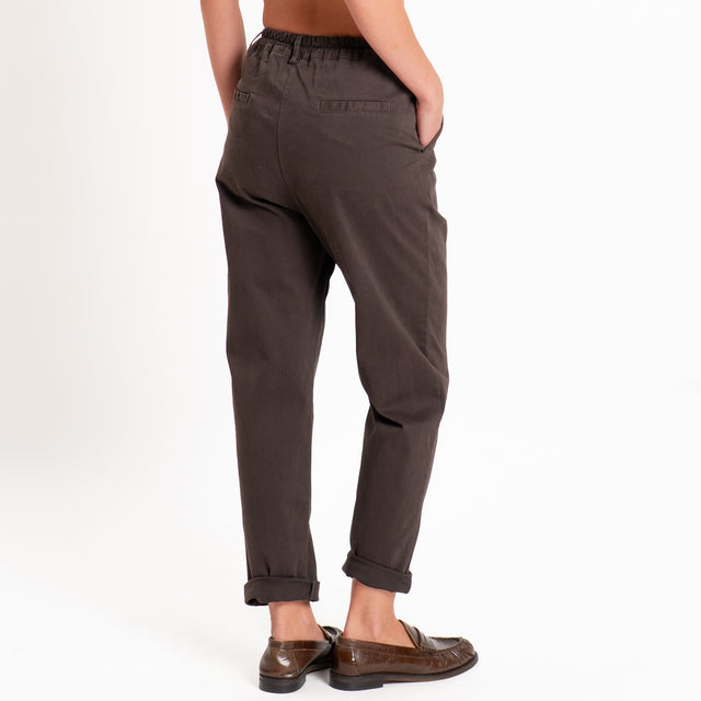 Zeroassoluto-Pantalone LOLA elastico dietro - moro