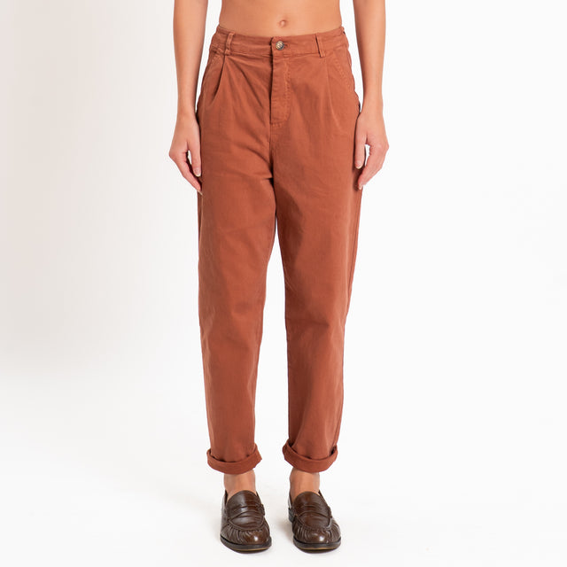 Zeroassoluto-Pantalone LOLA elastico dietro - rust