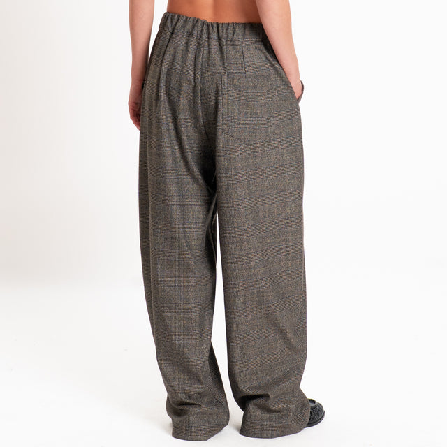 Zeroassoluto-Pantalone LUNA principe di galles - antracite/beige/nero