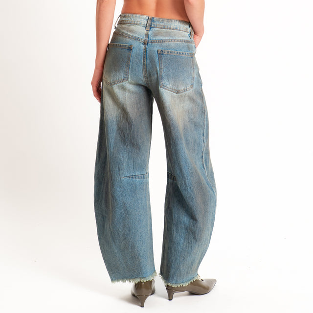 Zeroassoluto-Jeans OSAKA maltinto barrel fit - denim