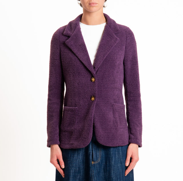 Zeroassoluto-Giacca PATTY ciniglia melange - viola