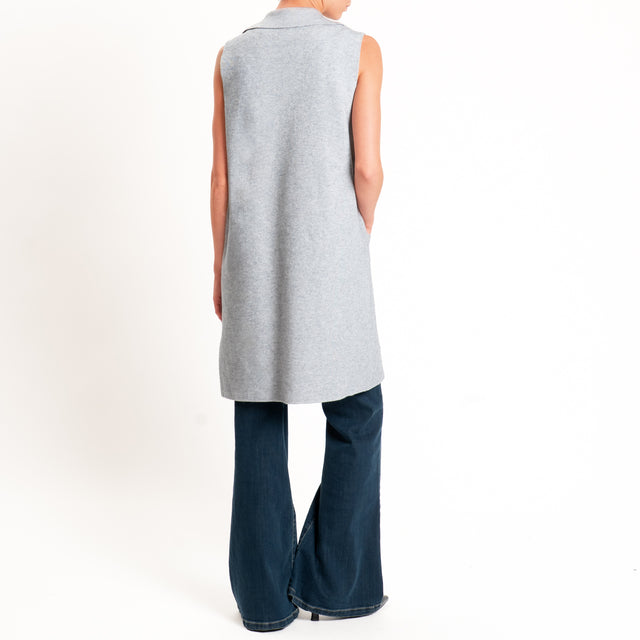 Zeroassoluto-Gilet in maglia con tasche - perla