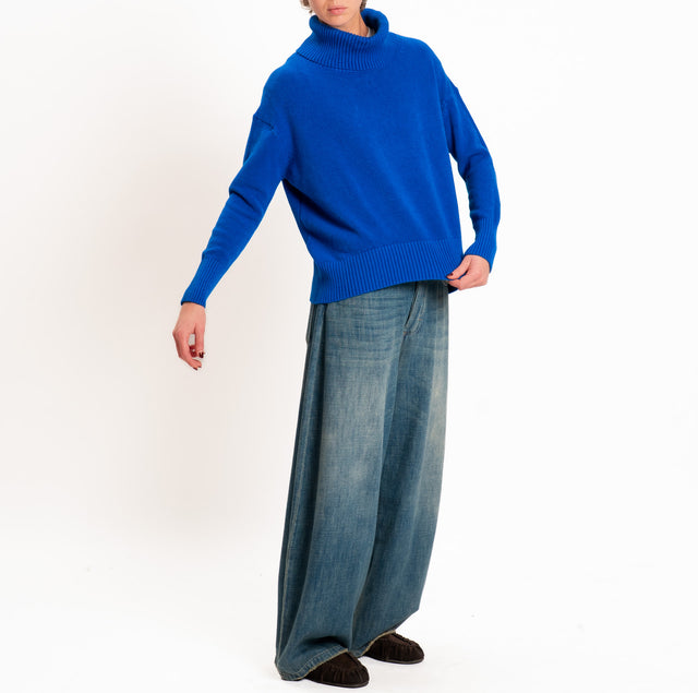 Zeroassoluto-Maglia collo alto - bluette