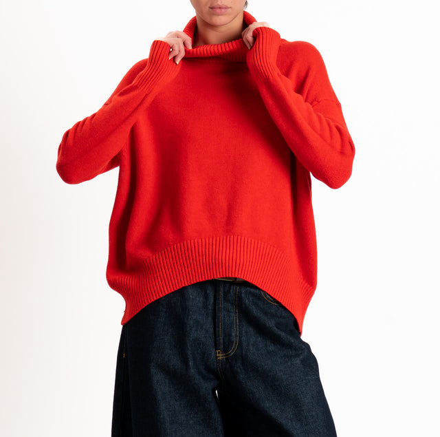 Zeroassoluto-Maglia collo alto - rosso