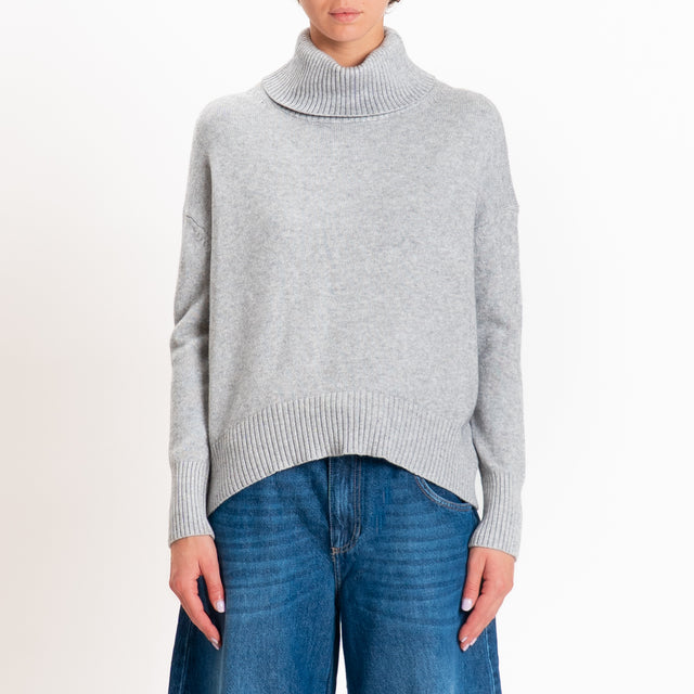 Zeroassoluto-Maglia collo alto - perla