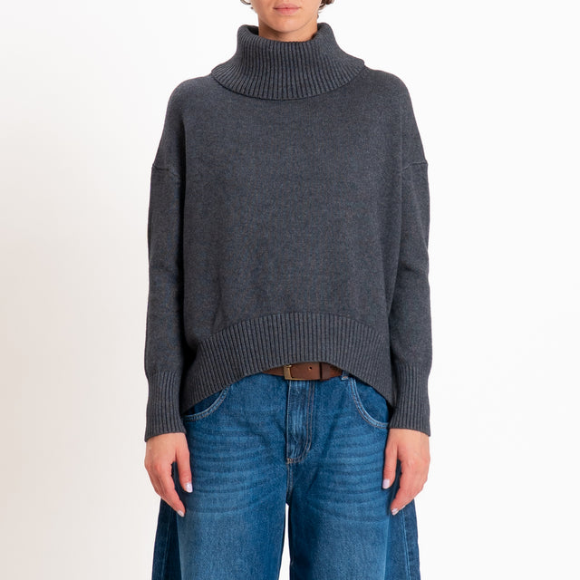 Zeroassoluto-Maglia collo alto - piombo