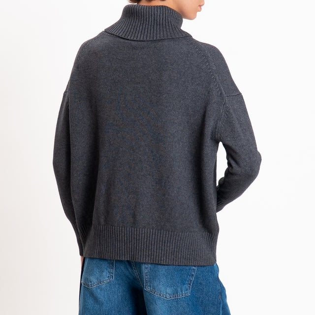 Zeroassoluto-Maglia collo alto - piombo
