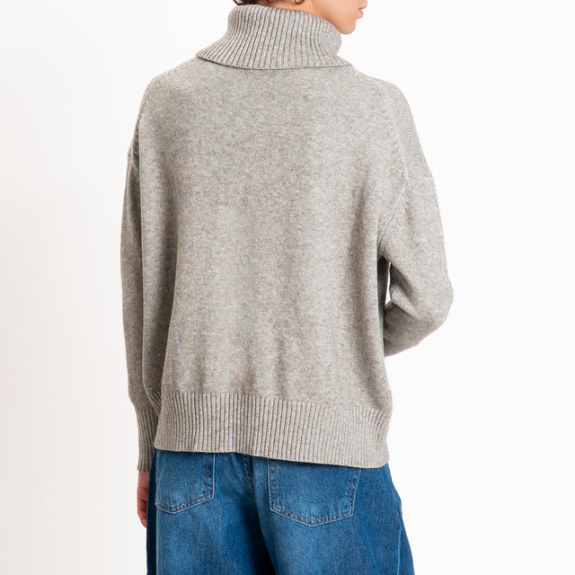 Zeroassoluto-Maglia collo alto - stone