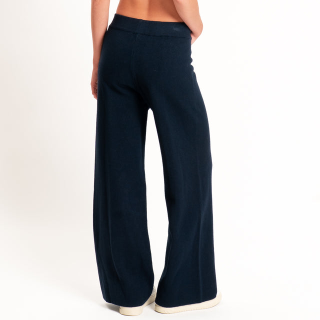 Zeroassoluto-Pantalone in maglia elastico in vita - blu