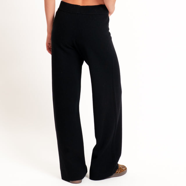 Zeroassoluto-Pantalone in maglia elastico in vita - nero