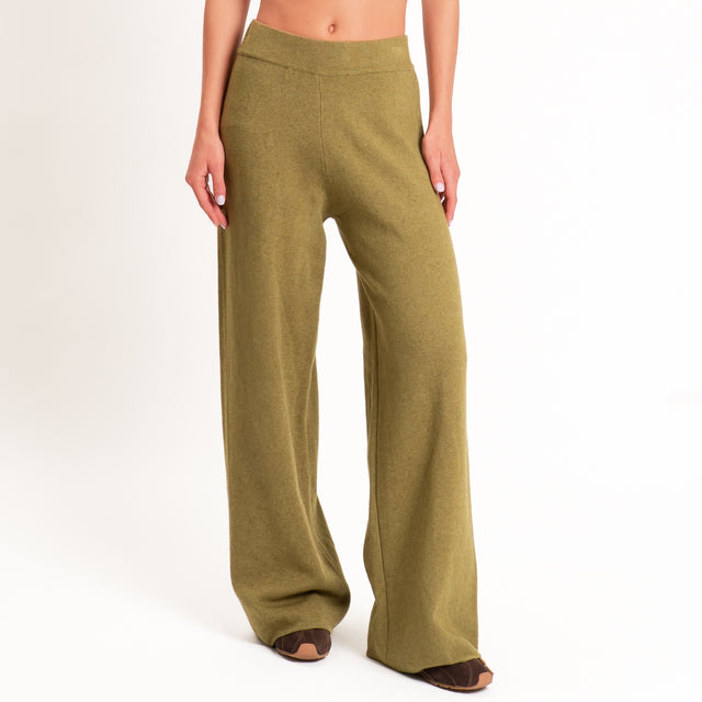 Zeroassoluto-Pantalone in maglia elastico in vita - olio